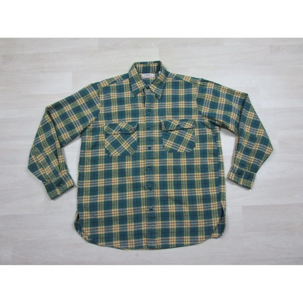 Vintage 80s 90s LL Bean Timberline Flannel‎ Shirt Men's (16) Plaid
